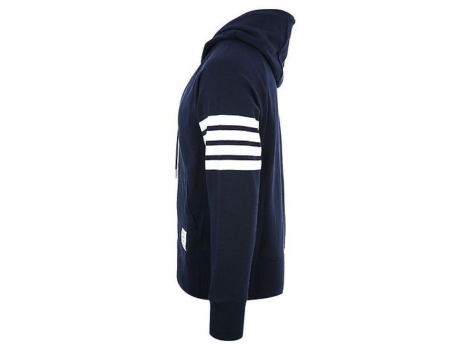 Thom Browne Klassischer Oversized Zip-up Hoodie mit Diagonalstreifen - Ansicht 4