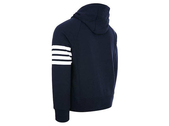Thom Browne Klassischer Oversized Zip-up Hoodie mit Diagonalstreifen - Ansicht 5