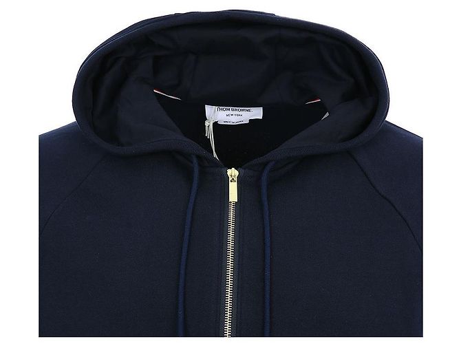 Thom Browne Klassischer Oversized Zip-up Hoodie mit Diagonalstreifen - Ansicht 7