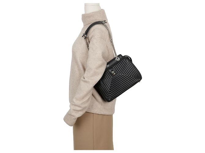Fendi Picca borsa a tracolla con catena Nero - vista 10