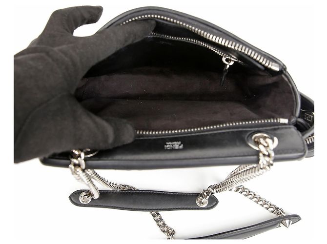 Fendi Picca borsa a tracolla con catena Nero - vista 7