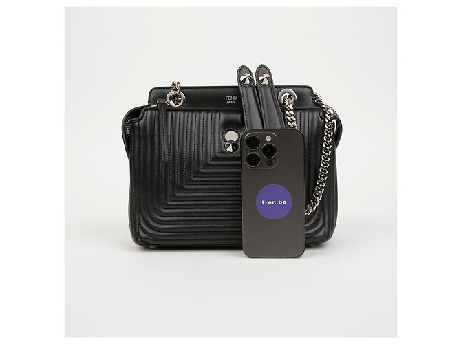 Fendi Picca borsa a tracolla con catena Nero - vista 9