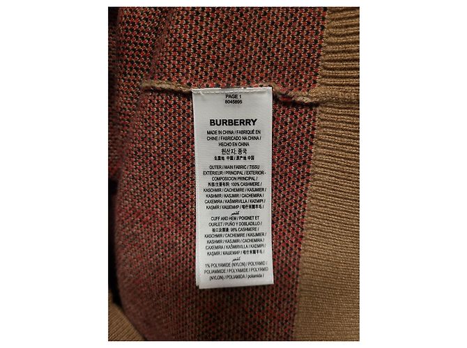 Burberry Camel Archive Oversized Kaschmir-Cardigan mit Jacquard-Karo - Ansicht 5