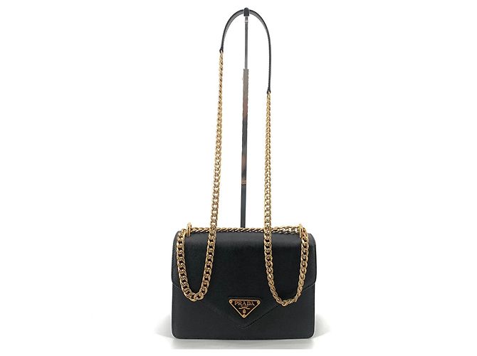 Prada Borsa a tracolla a busta con catena in Saffiano - vista 13