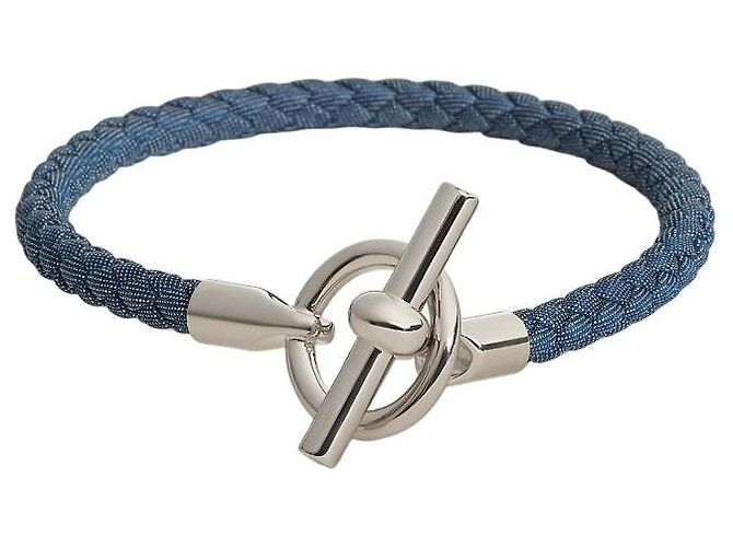 Bracciale Hermès Glenan H Jean Blu Denim - vista 3