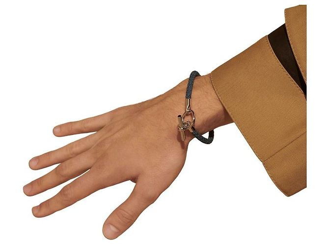 Bracciale Hermès Glenan H Jean Blu Denim - vista 5