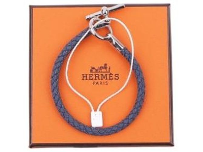 Bracciale Hermès Glenan H Jean Blu Denim - vista 8