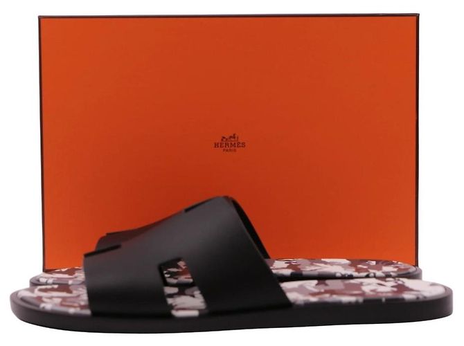 Sandali Hermès Izmir in pelle nera - vista 14