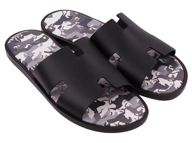 Sandali Hermès Izmir in pelle nera - vista 8