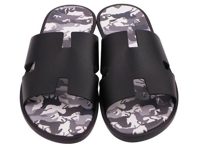 Sandali Hermès Izmir in pelle nera - vista 9