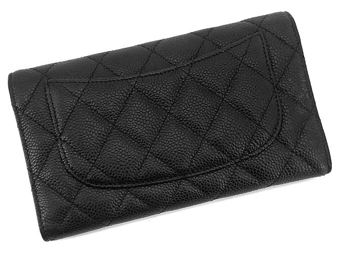 Chanel Classic Caviar Klappgeldbörse mit silbernem Logo - Ansicht 9