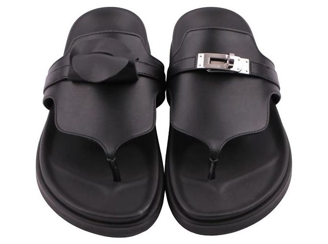 Sandali Hermès Empire in pelle nera - vista 10