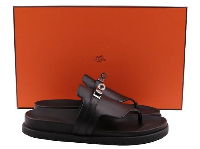Sandali Hermès Empire in pelle nera - vista 14