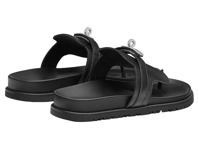 Sandali Hermès Empire in pelle nera - vista 7