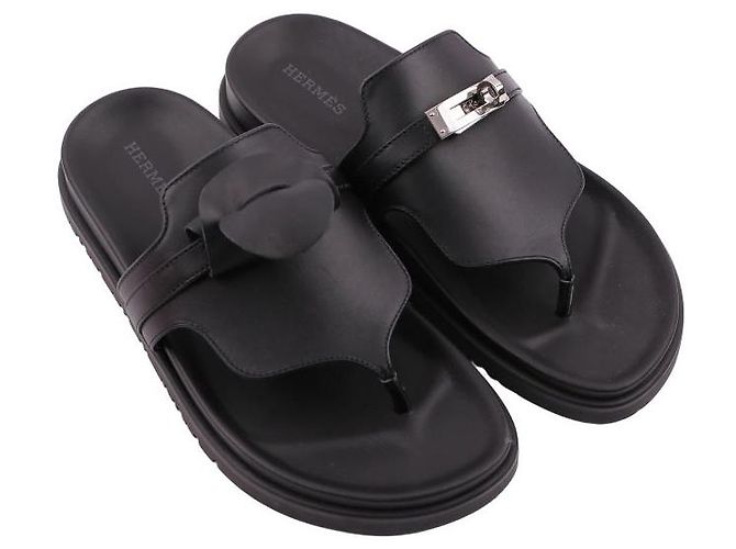 Sandali Hermès Empire in pelle nera - vista 9