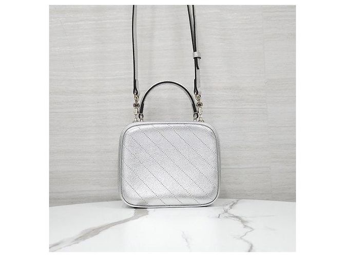 Gucci Borsa Blondie Mini Top Handle Argento Metallizzato - vista 3