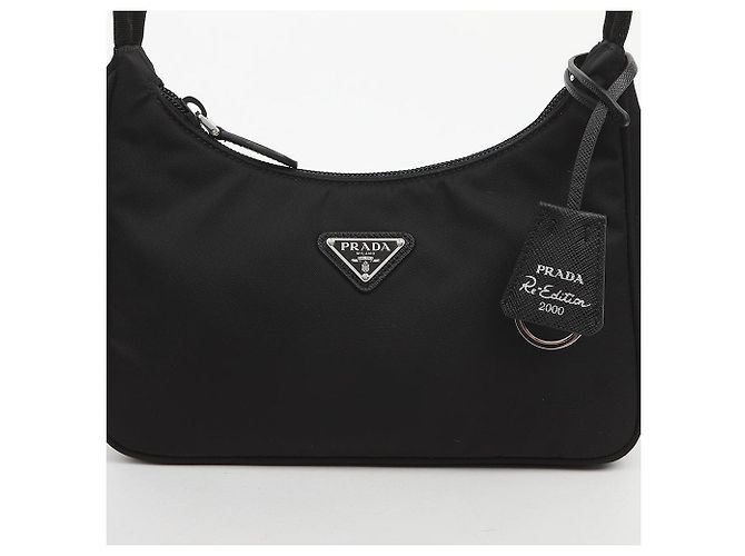 Prada Borsa Hobo Mini Re-Edition da donna Nero - vista 3