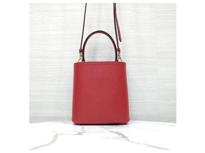 Prada Borsa a Tracolla Tote Double Panier in Saffiano - vista 3
