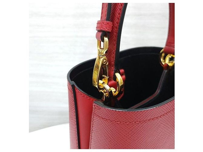 Prada Borsa a Tracolla Tote Double Panier in Saffiano - vista 4