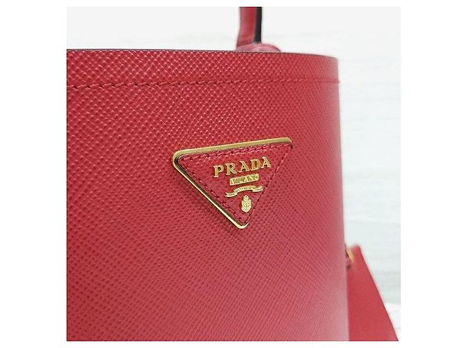 Prada Borsa a Tracolla Tote Double Panier in Saffiano - vista 5