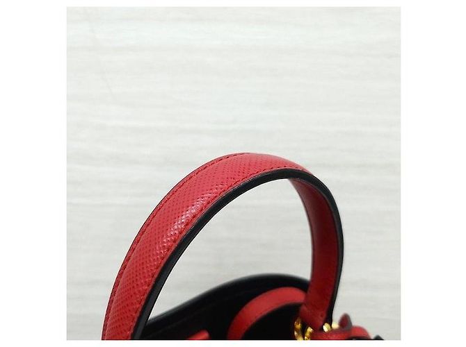 Prada Borsa a Tracolla Tote Double Panier in Saffiano - vista 6