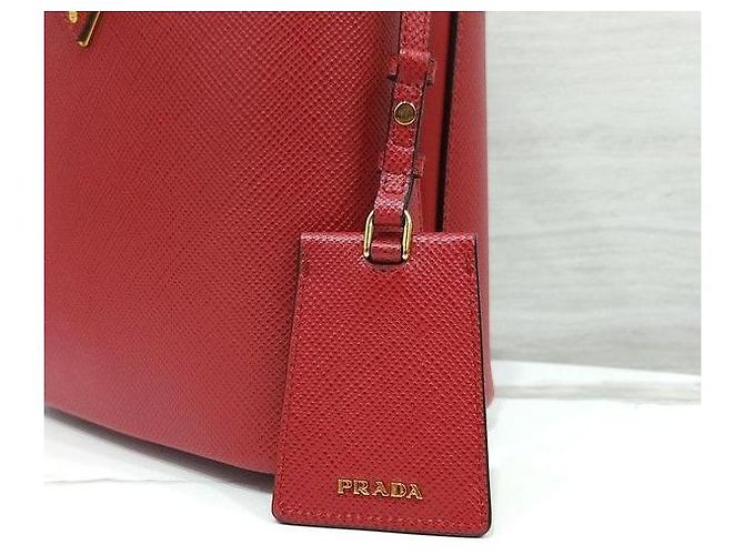 Prada Borsa a Tracolla Tote Double Panier in Saffiano - vista 7