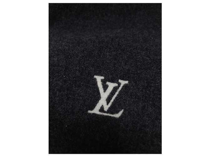 Sciarpa Louis Vuitton Monogram Check Grigio Beige - vista 4