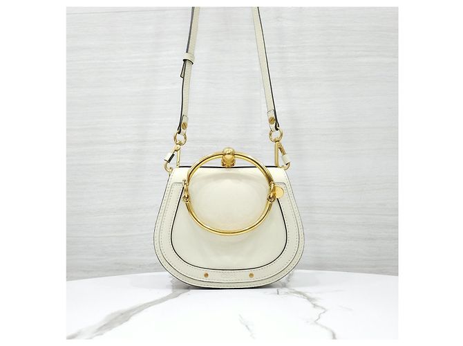 Chloé Borsa Bracciale Nile Small White Cream - vista 11