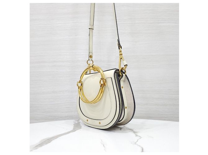 Chloé Borsa Bracciale Nile Small White Cream - vista 12