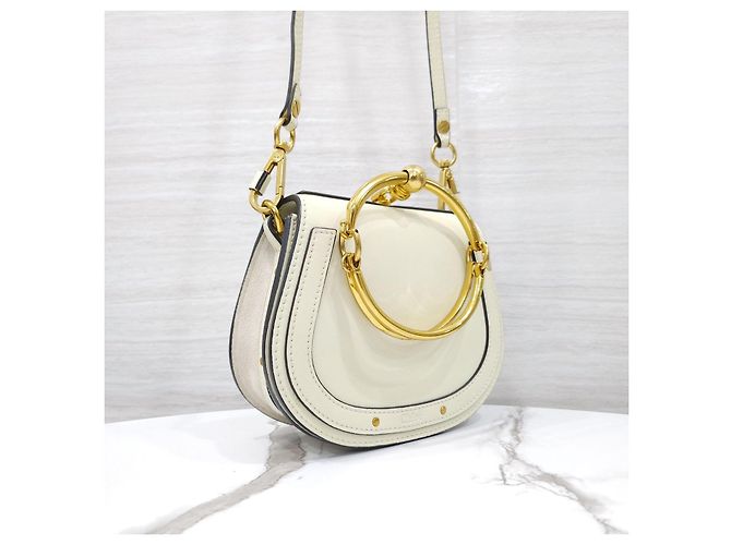 Chloé Borsa Bracciale Nile Small White Cream - vista 14