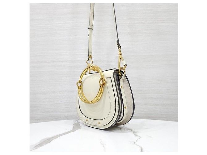 Chloé Borsa Bracciale Nile Small White Cream - vista 2