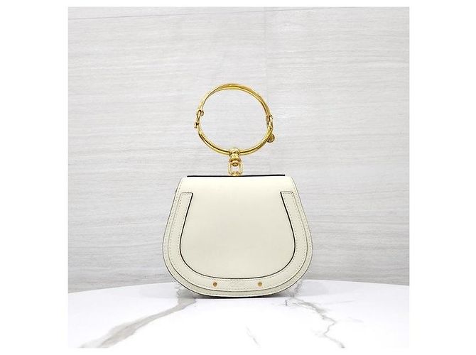 Chloé Borsa Bracciale Nile Small White Cream - vista 5