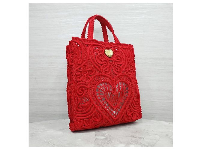 Dolce & Gabbana Borsa shopper Cordonetto Small in crochet - vista 14