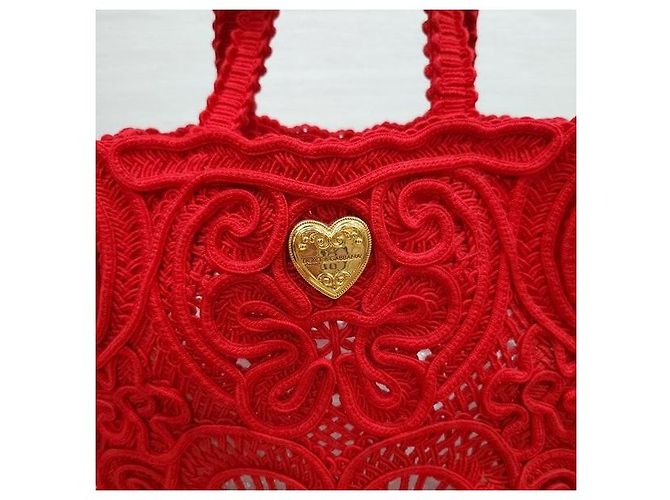Dolce & Gabbana Borsa shopper Cordonetto Small in crochet - vista 7