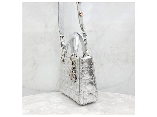 Borsa Lady Dior Small Argento - vista 12
