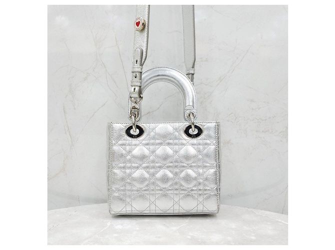 Borsa Lady Dior Small Argento - vista 13
