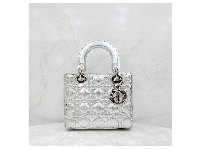 Borsa Lady Dior Small Argento - vista 14