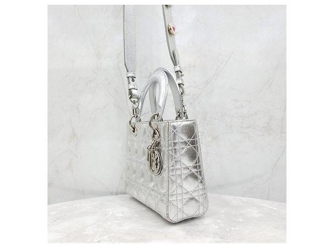 Borsa Lady Dior Small Argento - vista 2