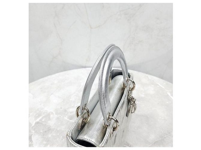 Borsa Lady Dior Small Argento - vista 5