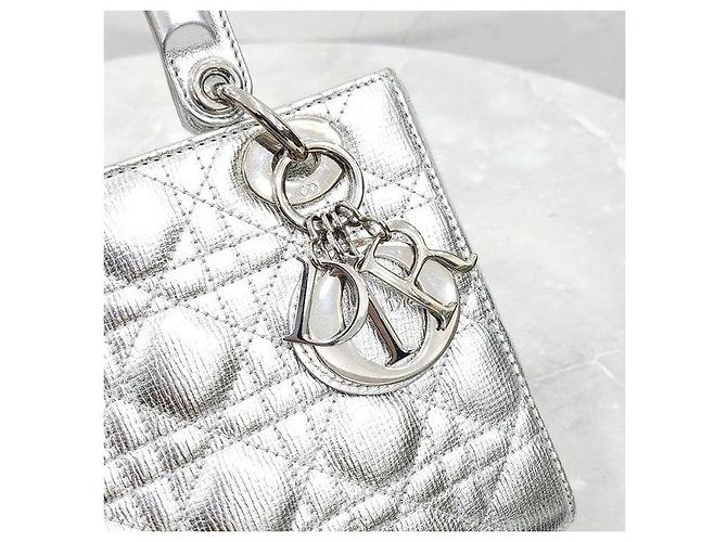Borsa Lady Dior Small Argento - vista 8