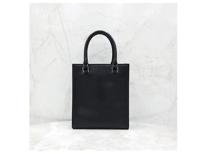 Prada Leder-Tote Bag mit geprägtem Dreieckslogo - Ansicht 3
