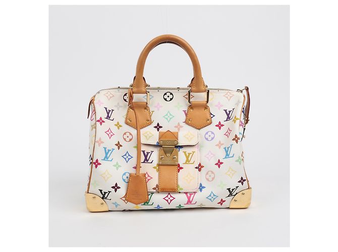 Louis Vuitton Borsa Tote Speedy Monogram Multi Canvas White - vista 2