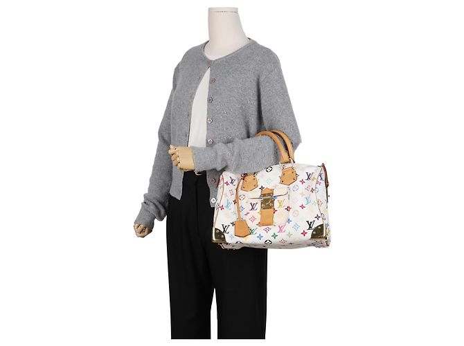 Louis Vuitton Borsa Tote Speedy Monogram Multi Canvas White - vista 20
