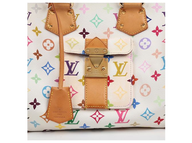Louis Vuitton Borsa Tote Speedy Monogram Multi Canvas White - vista 3