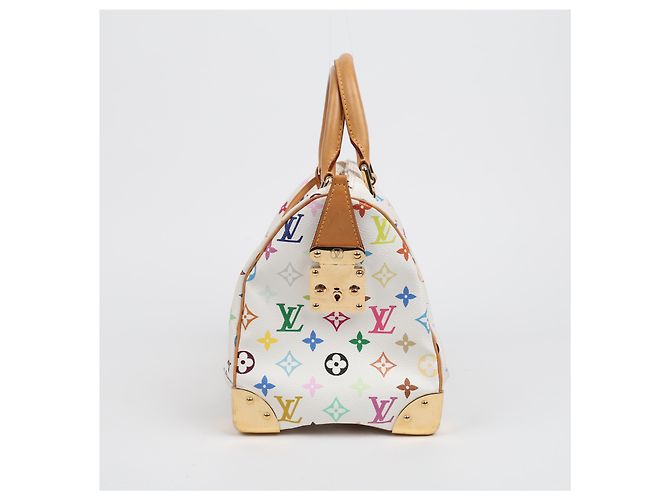 Louis Vuitton Borsa Tote Speedy Monogram Multi Canvas White - vista 7