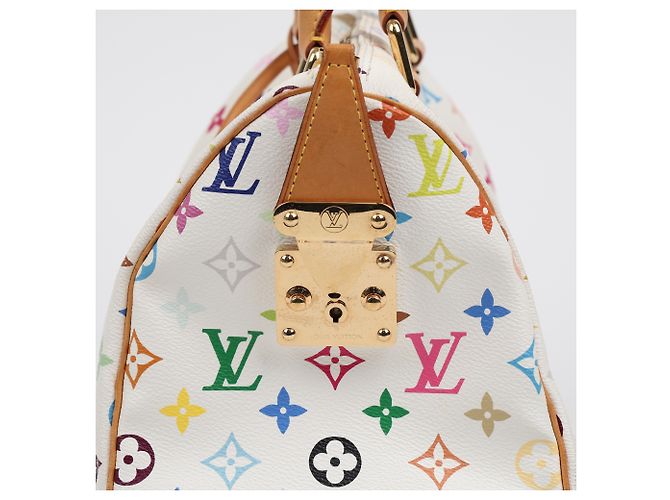 Louis Vuitton Borsa Tote Speedy Monogram Multi Canvas White - vista 8