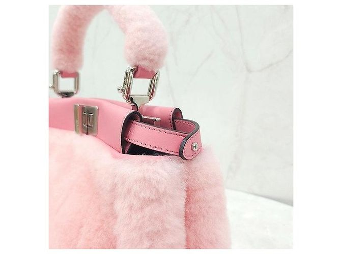 Fendi Peekaboo Pink Shearling Mini - vista 7