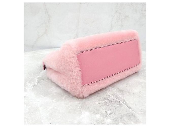 Fendi Peekaboo Pink Shearling Mini - vista 8