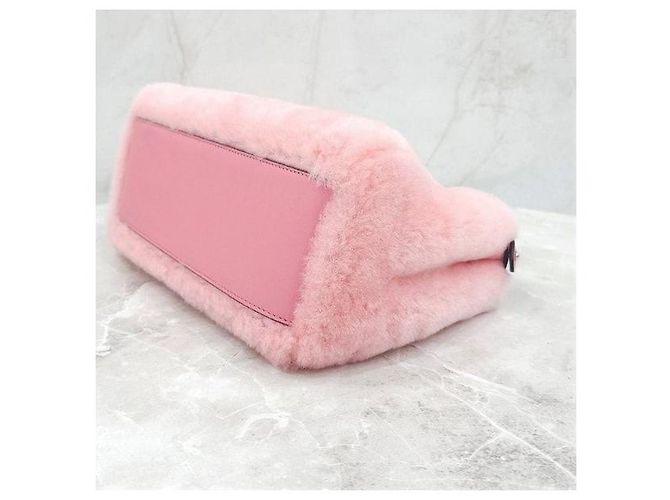 Fendi Peekaboo Pink Shearling Mini - vista 9