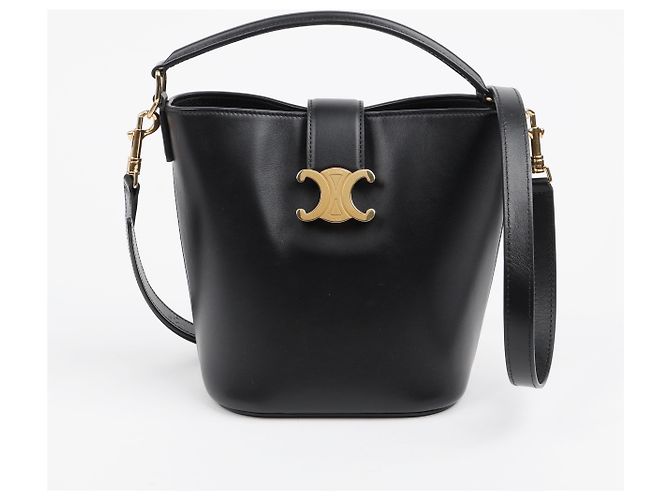 Céline Picca Borsa Louise in Vitello Liscio Nero - vista 2